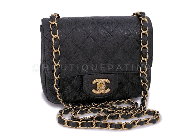 Chanel Black Caviar Square Classic Mini Flap Bag GHW