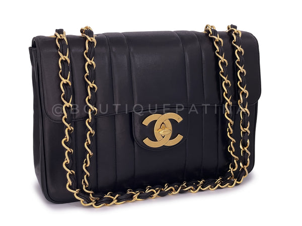 Chanel 1994 Vintage Mademoiselle Jumbo Classic Flap Bag 24k GHW Lambskin