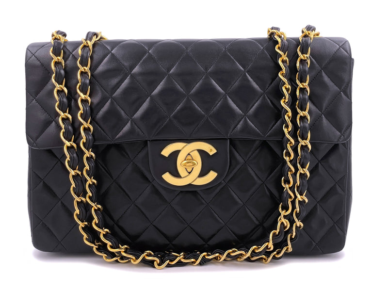 What Goes Around Comes Around Chanel Black Lambskin 2.55 9 Bag