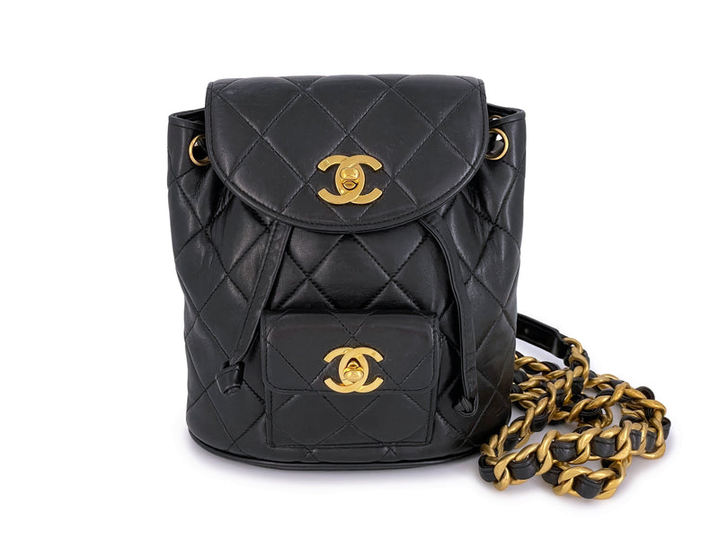 chanel duma backpack mini Chanel 1994 Vintage Black Mini Duma Backpack Bag 24k GHW FJ1 – Boutique Patina
