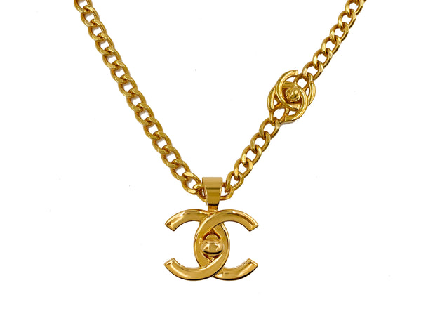 21A CC Logo Gold Chain Choker Necklace