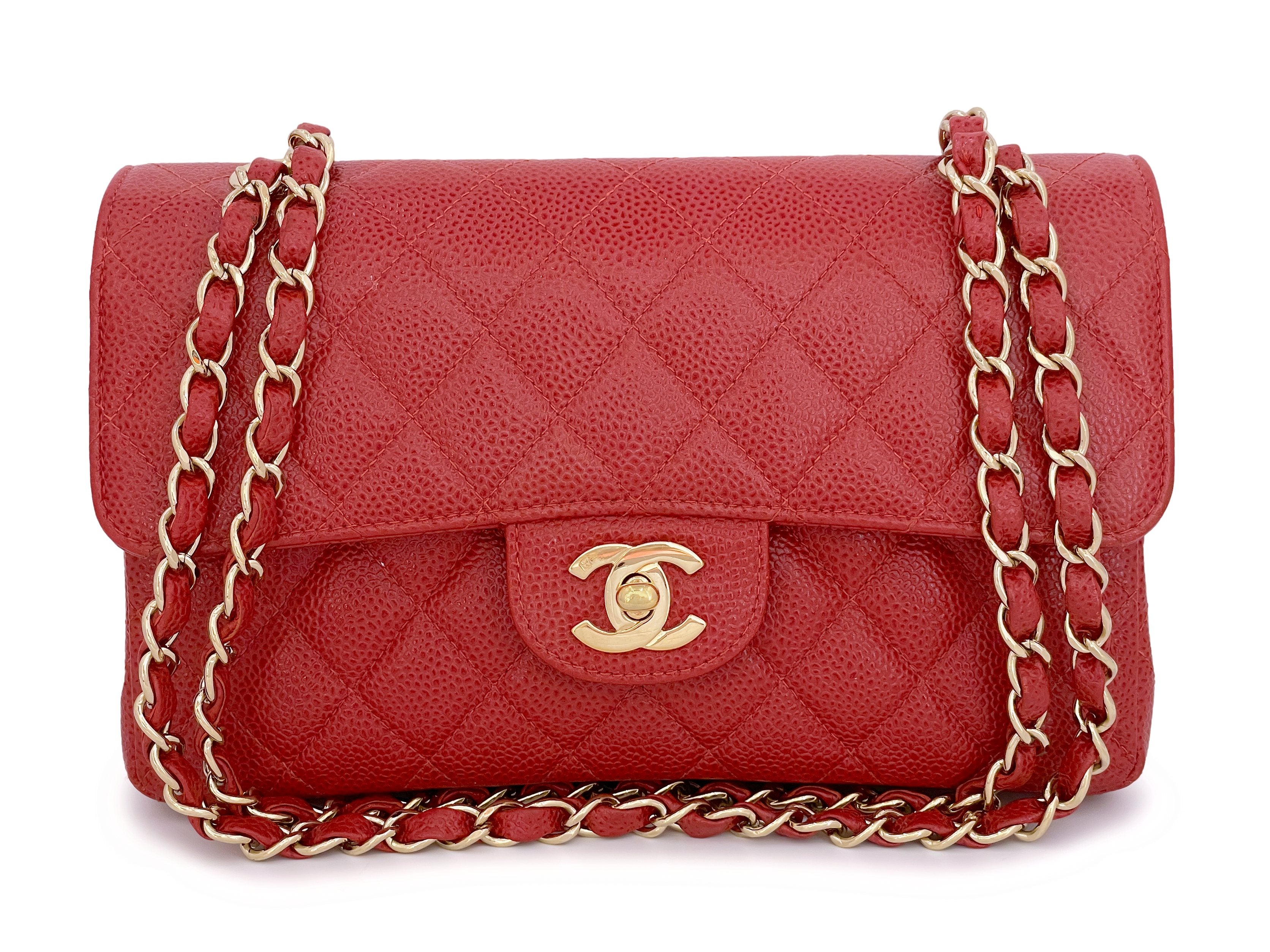 CHANEL, Bags, Authentic Chanel Vintage Mini Square Flap Red Lambskin 24k  Ghw 7s
