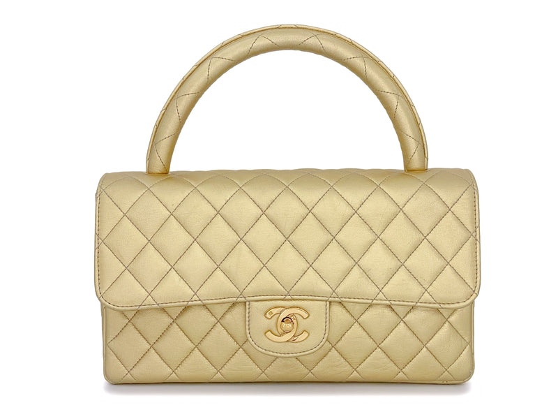 Chanel Maxi Flap Bag With Top Handle Grained CalfSkin & Gold-Tone