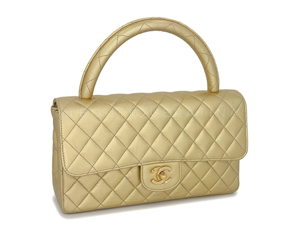 Chanel 1994 Vintage Gold Parent-Child Kelly Flap Bag 24k GHW