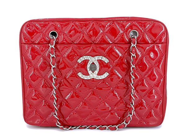 Chanel Bowling Bag Luxury Ligne Leather Red Lambskin Satchel