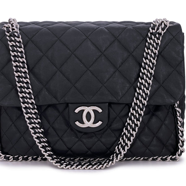 black and white quilted chanel bag