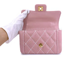 Rare 2005 Vintage Chanel Mauve Pink Wild Stitch Surpique Baby Mini Kelly Flap Bag 24k GHW