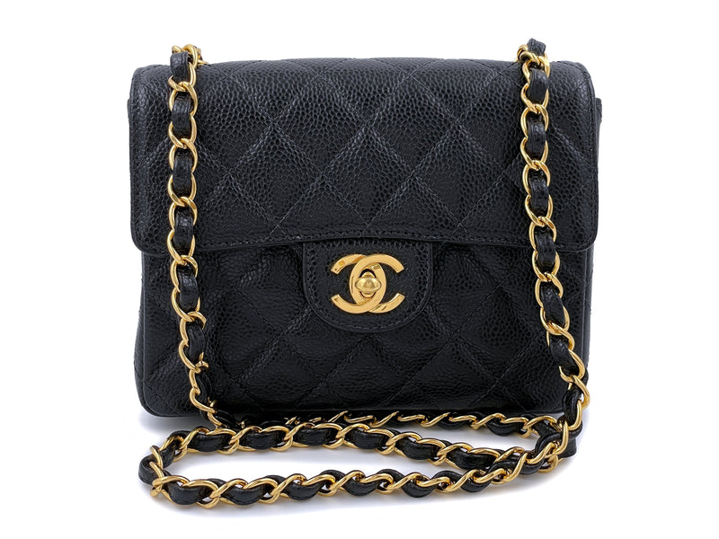 Chanel Dark Yellow Caviar Leather CC Compact Wallet