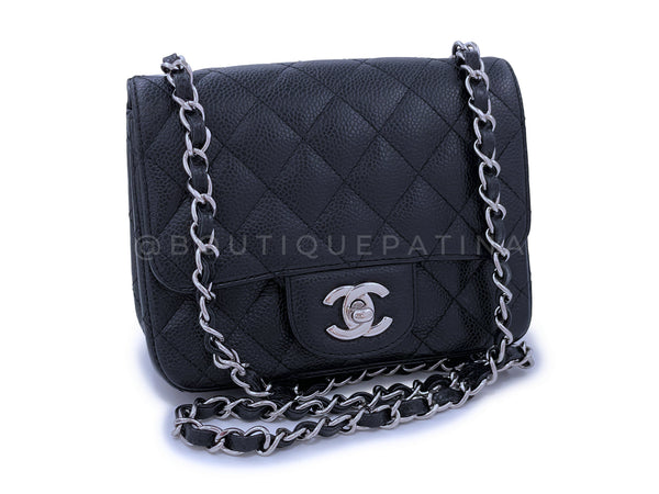 Chanel Black Caviar Square Mini Flap Bag SHW
