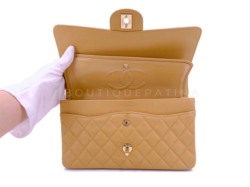 Chanel Dark Beige Lambskin Medium Classic Double Flap Bag | Dearluxe
