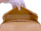 Chanel 2003 Vintage Caramel Beige Caviar Medium Classic Double Flap Bag 24k GHW