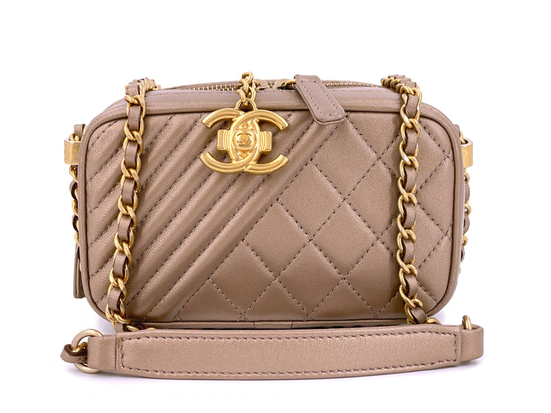 Chanel Gold Mini Organizer Camera Case Crossbody Bag GHW