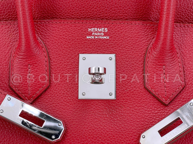 Hermes 30cm Rouge Garrance Birkin Bag