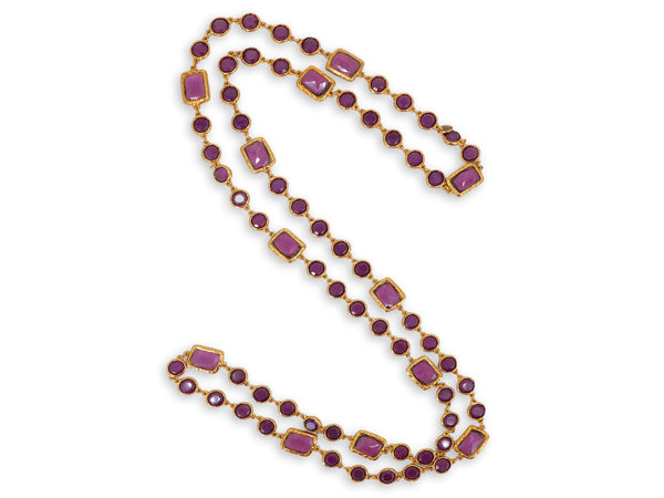 Chanel 1981 Vintage Violet Purple Crystal Chicklet Necklace