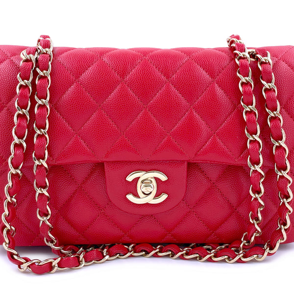 Pristine Chanel 19B Red Caviar Small Classic Double Flap Bag GHW – Boutique  Patina