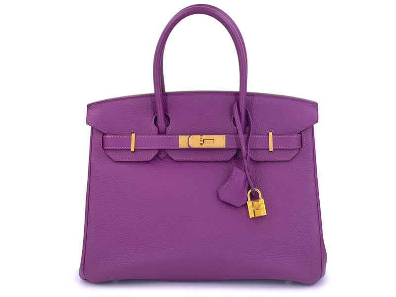 Hermes 30cm Anemone Purple Togo Birkin Tote Bag 24k GHW – Boutique Patina