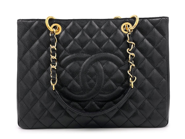 Chanel Black Caviar GST Grand Shopper Tote Bag GHW