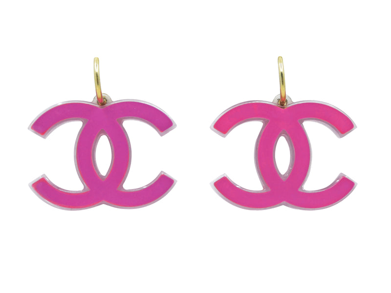 Chanel 19K Clear Acrylic Large CC Ornamental Drop Dangle Earrings –  Boutique Patina