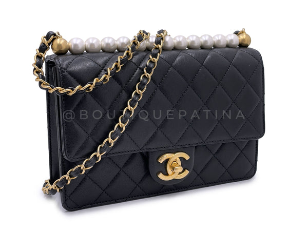 Chanel Chic Pearls Flap Bag Pristine 19S Black Quilted GHW