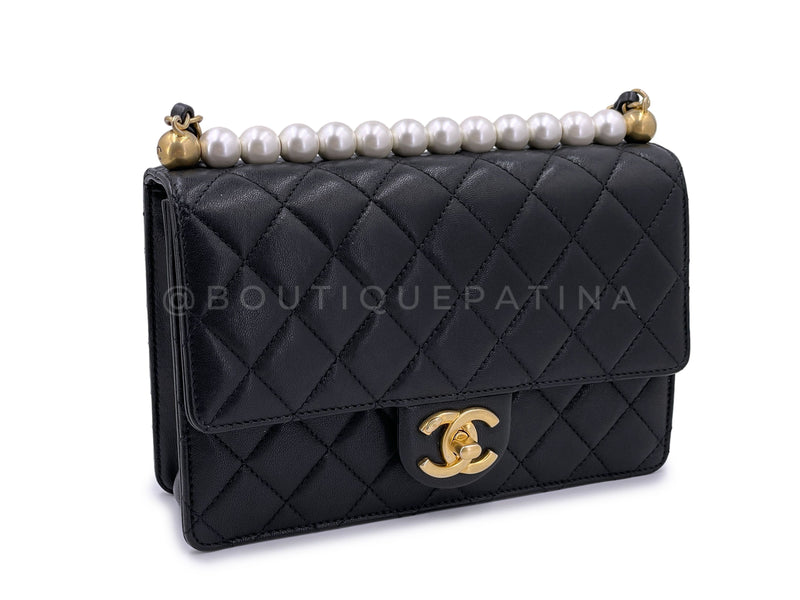 Chanel Beige Quilted Leather Medium Chic Pearls Flap Bag Chanel