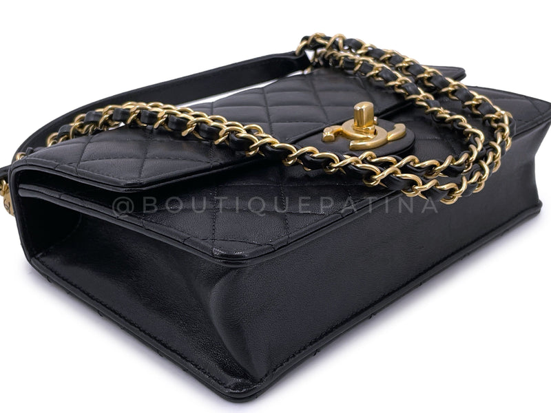 CHANEL Authentic Quilted Soft Elegance Jumbo Flap Bag Black Gold Crossbody  Chain