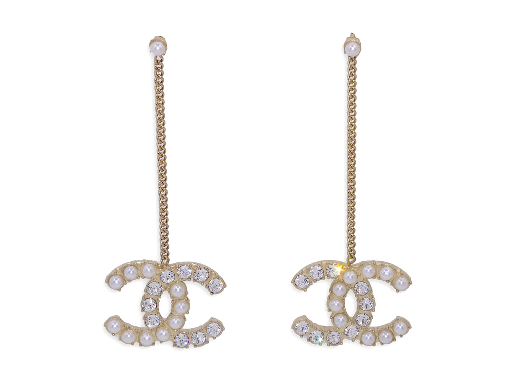 Chanel Crystal Pearl CC Dangle Earrings 40036 – LLBazar