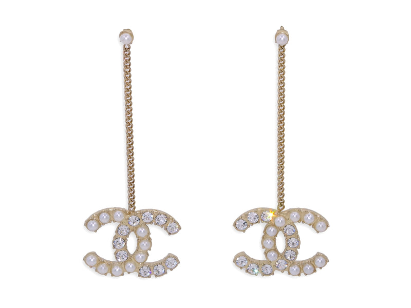chanel crystal drop earrings