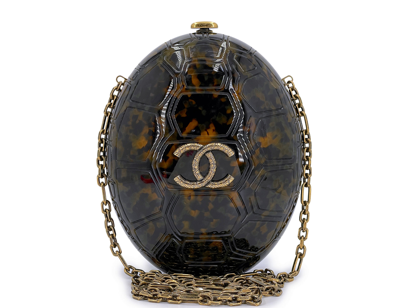 Chanel Tortoise Minaudière Bag 2016 Paris Seoul Brown Plexiglass 