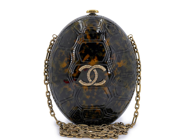 Chanel Tortoise Minaudière Bag 2016 Paris Seoul Brown Plexiglass Evening Clutch