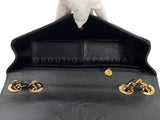 Chanel 1995 Vintage Black Caviar Horizontal Classic Jumbo Flap Bag 24k GHW