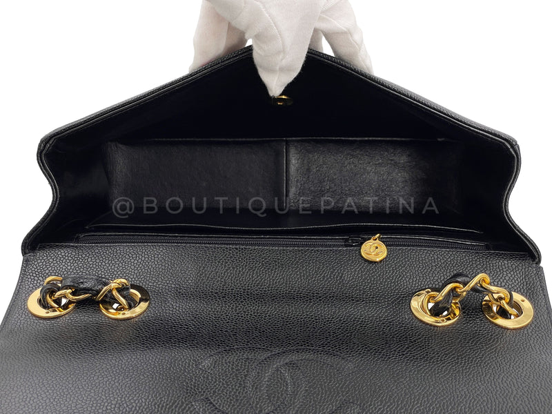 Rare Chanel Vintage Black Caviar Horizontal Jumbo Classic Flap Bag 24k –  Boutique Patina