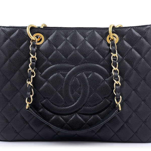 Chanel Black Caviar Grand Shopper Tote GST Bag GHW
