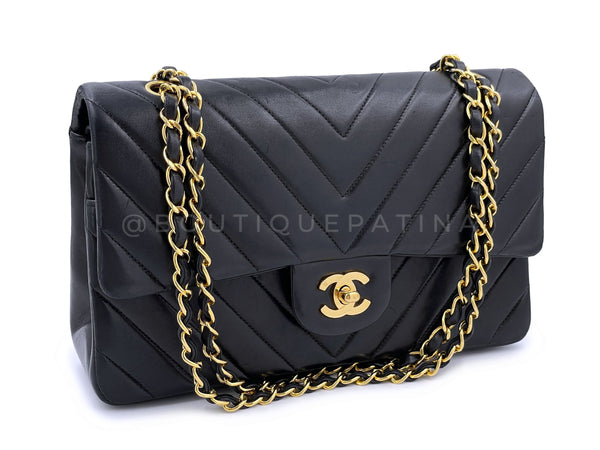 CHANEL CLASSIC VINTAGE BLACK QUILTED LAMBSKIN 24K GOLD CHAIN CC CHARM TOTE  BAG