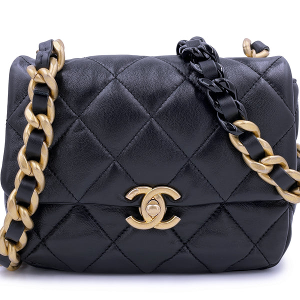 Chanel Black Lacquered Chunky Chain Mini Flap Bag GHW – Boutique Patina