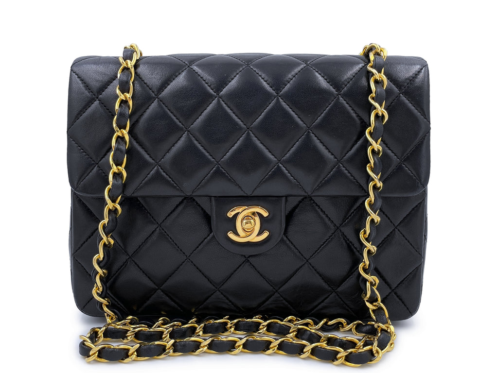 Pristine Chanel 1990 Vintage Black 20cm Mini Square Quilted Flap Bag 2 – Boutique  Patina