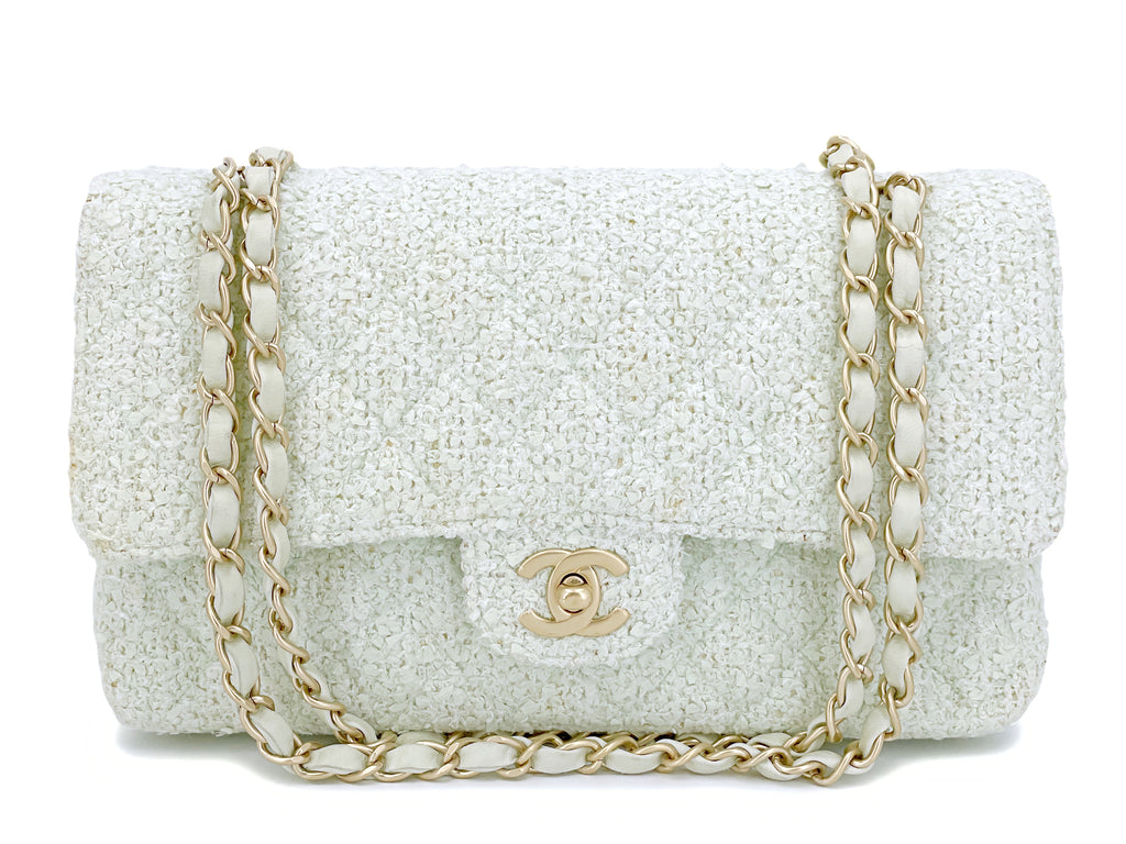 Chanel White And Black Woven Cotton Raffia Tweed Mini Rectangular Classic  Single Flap Gold Hardware, 2019 Available For Immediate Sale At Sotheby's