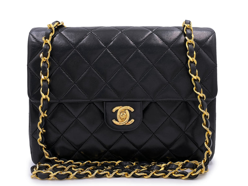 Chanel Vintage 1990 Black 20cm Square Mini Flap Bag 24k GHW – Boutique  Patina