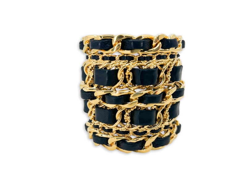 Rare Chanel Collection 26 Vintage Stacked Woven Chain Cuff