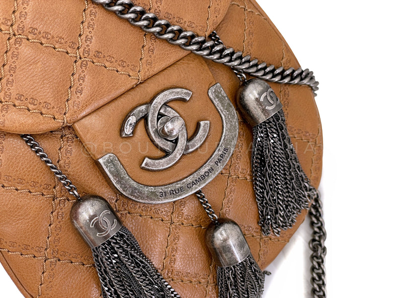 NIB 100%AUTH CHANEL Classic Black Lambskin Pearl Crush Long Vanity Bag on  Chain