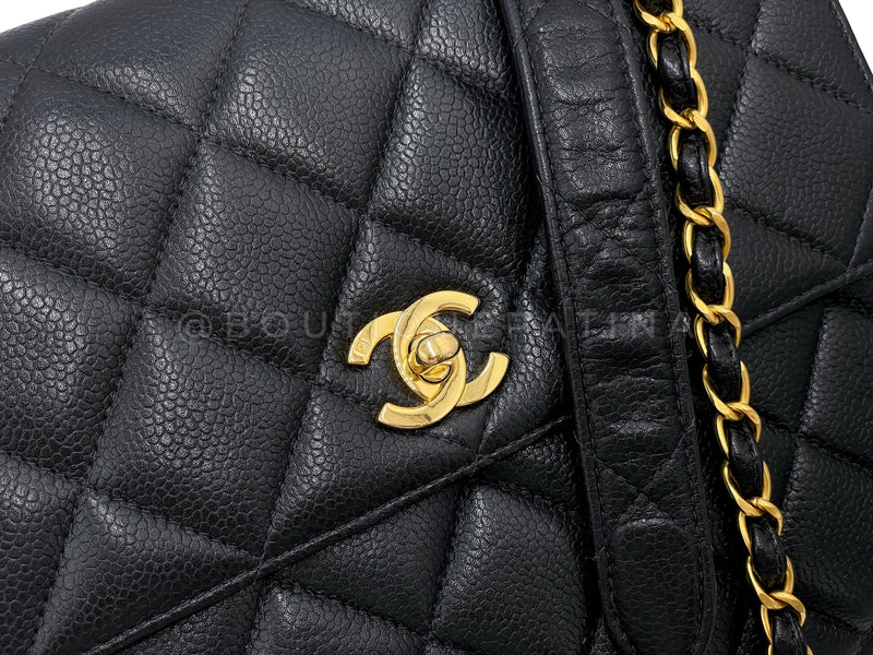 Chanel Vintage Black Caviar Drawstring Bucket Bag Small 24k GHW
