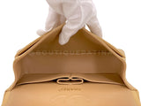 Chanel 2002 Vintage Milk Tea Beige Small Classic Double Flap Bag 24k GHW Lambskin