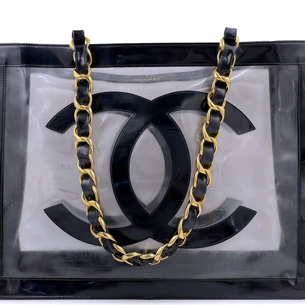 Chanel Rare 1995 Runway Vintage Clear Turquoise CC Bag