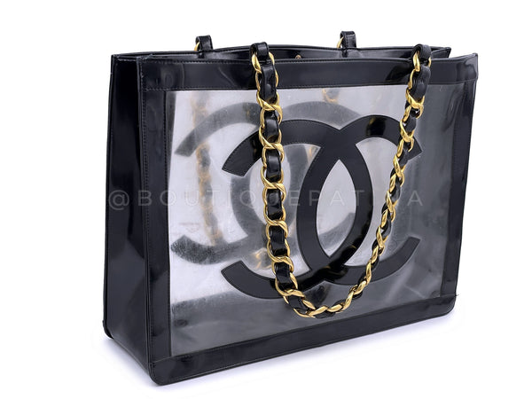 Chanel Vintage 1995 Black Oversized CC Square Crossbody Flap Bag 24k G –  Boutique Patina