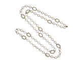 Chanel 1981 Vintage Clear White Crystal Chicklet Sautoir Station Strand Necklace