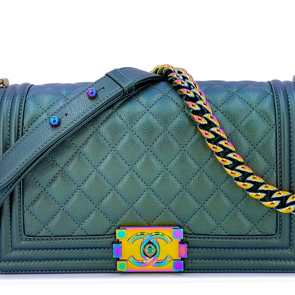 New 18p Chanel Pastel Rainbow Caviar Classic Boy Flap Bag
