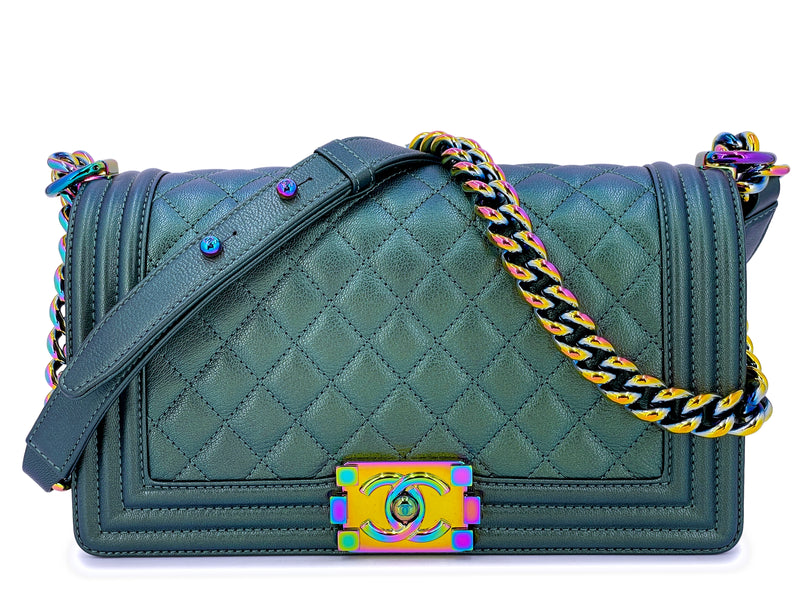 Chanel 16C Iridescent Mermaid Green Medium Boy Flap Bag Rainbow HW –  Boutique Patina