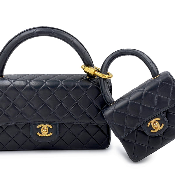 Chanel Vintage Black Caviar Kelly Flap Bag SHW 66026 For Sale at