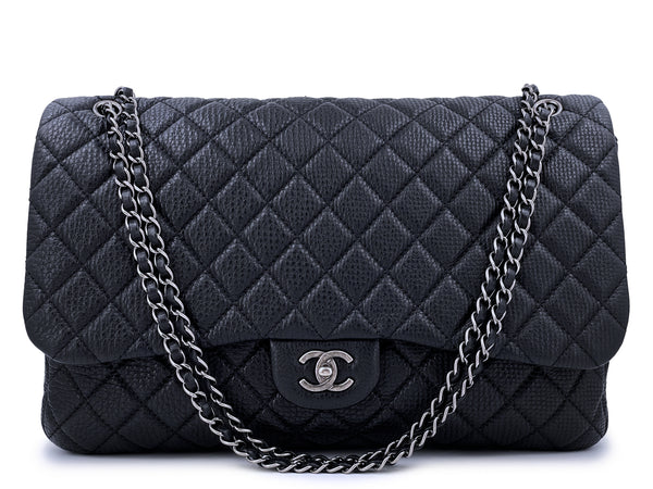 Chanel Airlines Flap Bag Black XL Travel Giant RHW