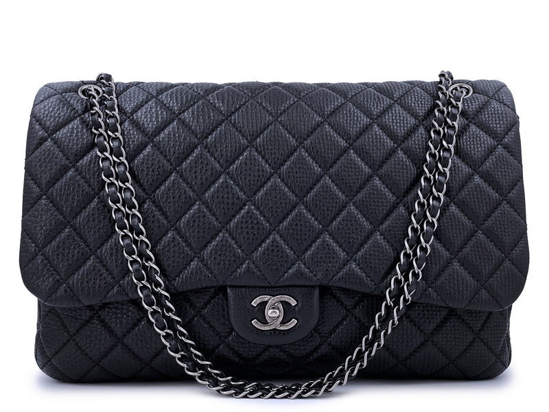 wallet on chain chanel black leather