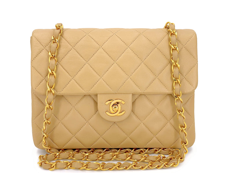 Chanel Vintage 1990 Beige 20cm Mini Flap Bag 24k GHW – Boutique Patina